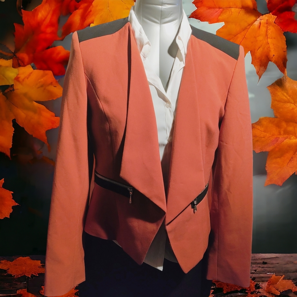 NINE WEST | ✨ 🧡 Burnt Orange & Black Long Sleeve Blazer | NWT ✨